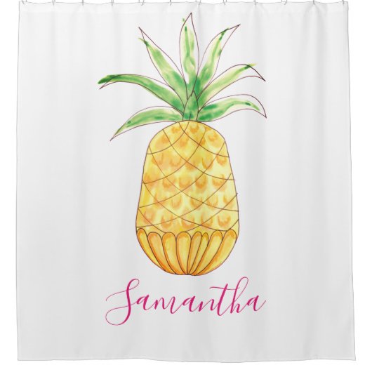 Aangepaste naam ananas douchegordijn (Voorkant)