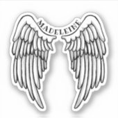 Aangepaste naam Angel Wings Sticker (Voorkant)