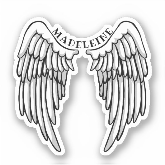 Aangepaste naam Angel Wings Sticker (Voorkant)