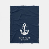 Aangepaste naam anker boot fleece deken (Voorkant)