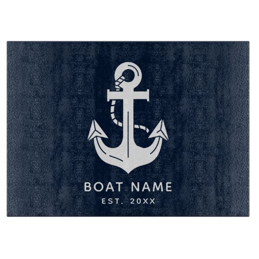 Aangepaste naam anker boot snijplank (Voorkant)