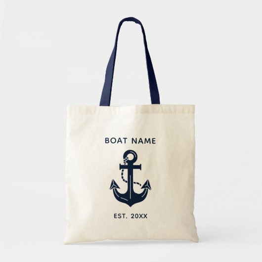 Aangepaste naam anker boot tote bag (Voorkant)