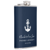 Aangepaste naam anker huwelijksfeest nautisch cade heupfles (Rechts)