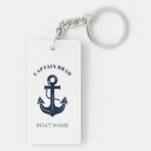 Aangepaste naam anker kapitein zeilboot sleutelhanger (achterkant)
