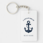 Aangepaste naam anker kapitein zeilboot sleutelhanger (Voorkant)