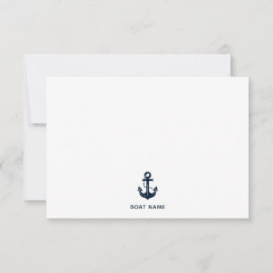 Aangepaste naam anker voor boot bedankkaart
