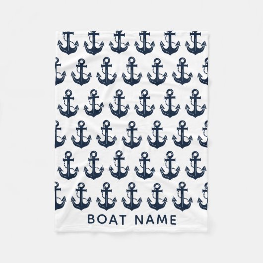 Aangepaste naam anker voor boot fleece deken (Voorkant)