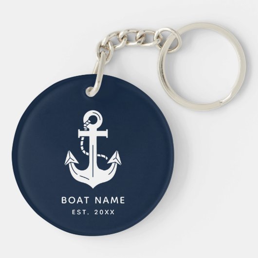 Aangepaste naam anker voor boot sleutelhanger (Achterkant)