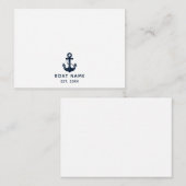 Aangepaste naam anker voor zeilboot notitiekaartje (Voorkant / Achterkant)