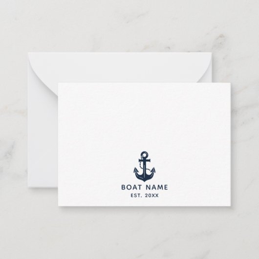 Aangepaste naam anker voor zeilboot notitiekaartje (Voorkant)