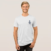 Aangepaste naam anker voor zeilboot Tri-Blend shirt (Voorkant volledig)