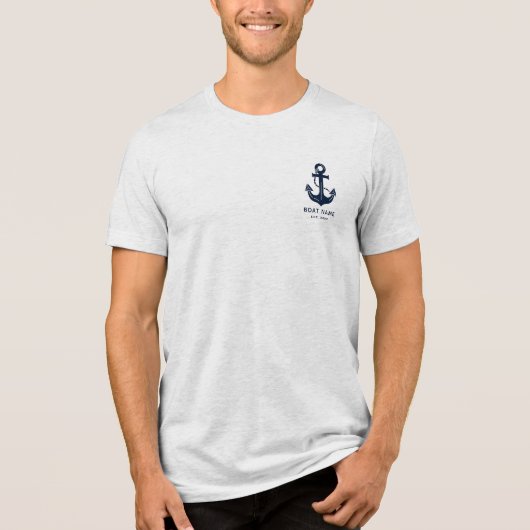 Aangepaste naam anker voor zeilboot Tri-Blend shirt (Voorkant)
