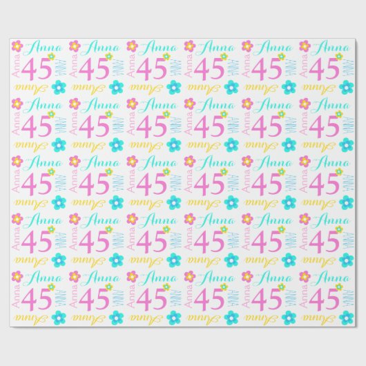 Aangepaste naam Anna-verjaardagscrap Cadeaupapier (Vlak)