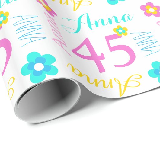 Aangepaste naam Anna-verjaardagscrap Cadeaupapier (Rol Hoek)