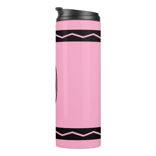 Aangepaste naam Annenroze Crayon Drink Tumbler Thermosbeker (Geroteerd rechts)