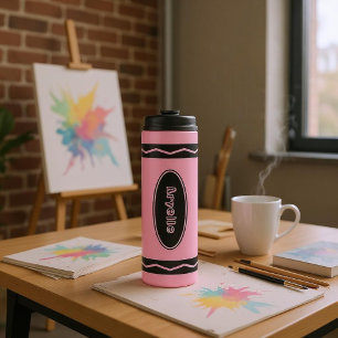 Aangepaste naam Annenroze Crayon Drink Tumbler Thermosbeker