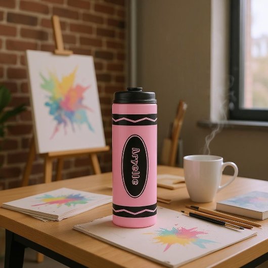 Aangepaste naam Annenroze Crayon Drink Tumbler Thermosbeker