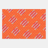 Aangepaste naam Any Age Birthday Comic Style Inpakpapier Vel (Voorkant)