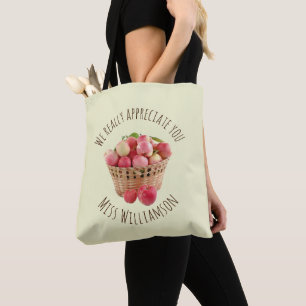 Aangepaste Naam Appels LERAAR WAARDERING Tote Bag
