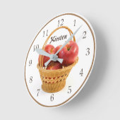 Aangepaste naam Apple Basket Ronde Klok (Hoek)