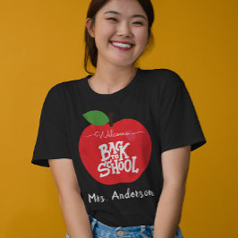Aangepaste naam Apple Welkom Terug naar School Tea T-shirt