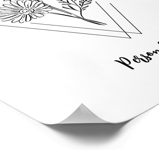 Aangepaste naam April Daisy Geboorte Bloem Poster (Hoek)