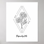 Aangepaste naam April Daisy Geboorte Bloem Poster (Voorkant)