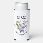 Aangepaste naam APRIL Geboortemaand Bloem Christel Seltzer Blikjeskoeler (Seltzer Voorkant)