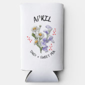 Aangepaste naam APRIL Geboortemaand Bloem Christel Seltzer Blikjeskoeler (Voorkant)