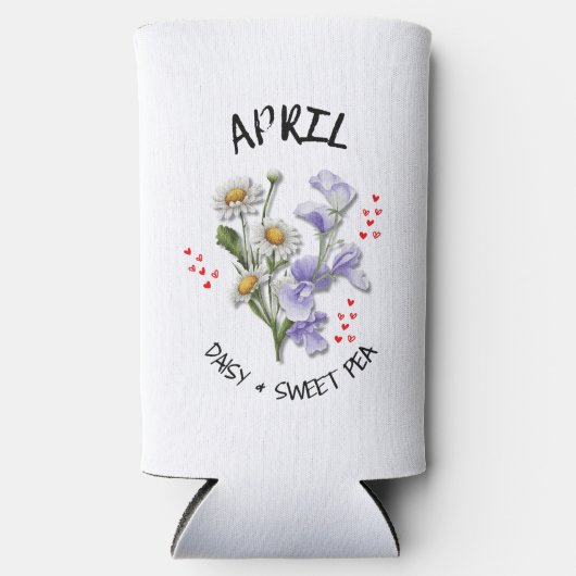 Aangepaste naam APRIL Geboortemaand Bloem Christel Seltzer Blikjeskoeler (Voorkant)