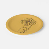 Aangepaste naam April madelief Geboortebloem Papieren Bordje (Gekanteld)