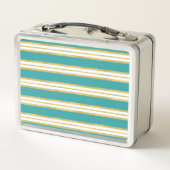 Aangepaste naam Aqua Blue Gold Stripe Patroon (Achterkant)