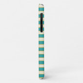 Aangepaste naam Aqua Blue Gold Stripe Patroon Case-Mate iPhone Case (Achterkant/links)