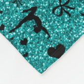 Aangepaste naam aqua glitter gymnastiek paarse boe fleece deken (Hoek)