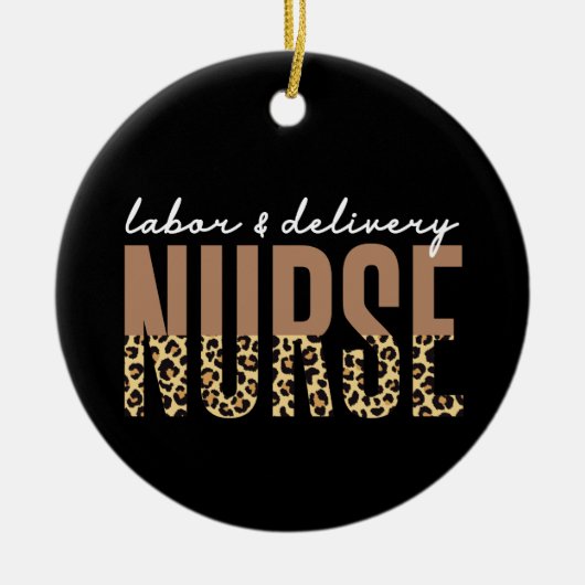 Aangepaste naam arbeids- en bezorgingszurse Cheeta Keramisch Ornament (Voorkant)