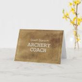 Aangepaste naam Archery Coach Bedankt Definitie Kaart (Gele Bloem)