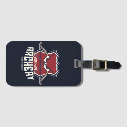 Aangepaste NAAM Archery Sports Recurve Bow Arrow Bagagelabel (Voorkant (horizontaal))