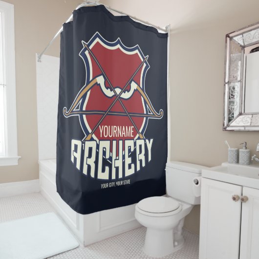 Aangepaste NAAM Archery Sports Recurve Bow Arrow Douchegordijn (In situ)