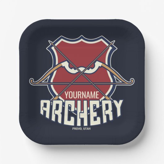 Aangepaste NAAM Archery Sports Recurve Bow Arrow Papieren Bordje (Voorkant)