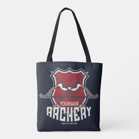 Aangepaste NAAM Archery Sports Recurve Bow Arrow Tote Bag (Achterkant)