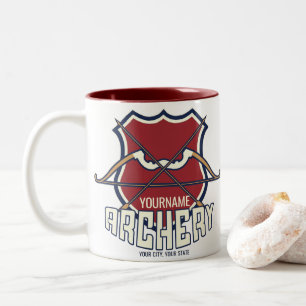 Aangepaste NAAM Archery Sports Recurve Bow Arrow Tweekleurige Koffiemok