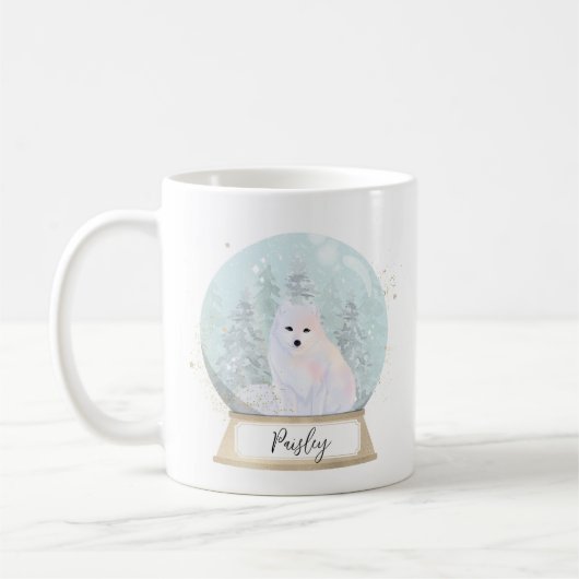 Aangepaste naam Arctic Fox Christmas Koffiemok (Links)