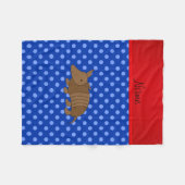 Aangepaste naam: armadillo blauwe polka stippen fleece deken (Voorkant (Horizontaal))