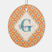 Aangepaste Naam Art Deco Egeïsche Zomer Radiant Ma Keramisch Ornament (Links)