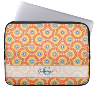 Aangepaste Naam Art Deco Egeïsche Zomer Radiant Ma Laptop Sleeve