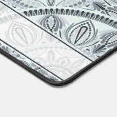 Aangepaste Naam Art Deco Floral Harmony Grijs Mand Bureaumat (Hoek)