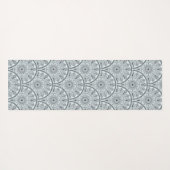 Aangepaste Naam Art Deco Floral Harmony Grijs Mand Yogamat (Achterkant (horizontaal))