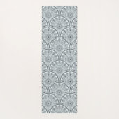 Aangepaste Naam Art Deco Floral Harmony Grijs Mand Yogamat (Achterkant)