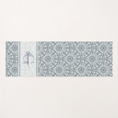Aangepaste Naam Art Deco Floral Harmony Grijs Mand Yogamat (Voorkant (horizontaal))