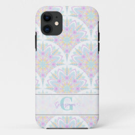 Aangepaste Naam Art Deco Pastel Rainbow Floral Man Case-Mate iPhone Case